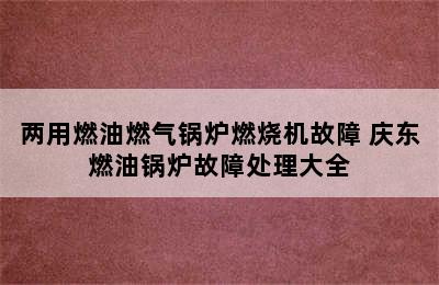 两用燃油燃气锅炉燃烧机故障 庆东燃油锅炉故障处理大全